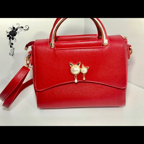 Red Pearl Cats Purse - Picture 6 of 12